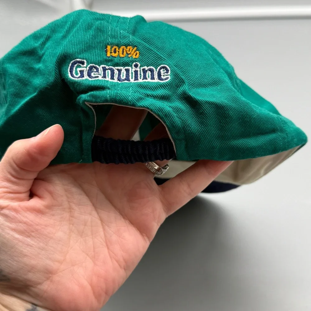 Vtg OshKosh B'gosh Kids Green Navy Blue Multi Color Logo Baseball Cap Size 4-7